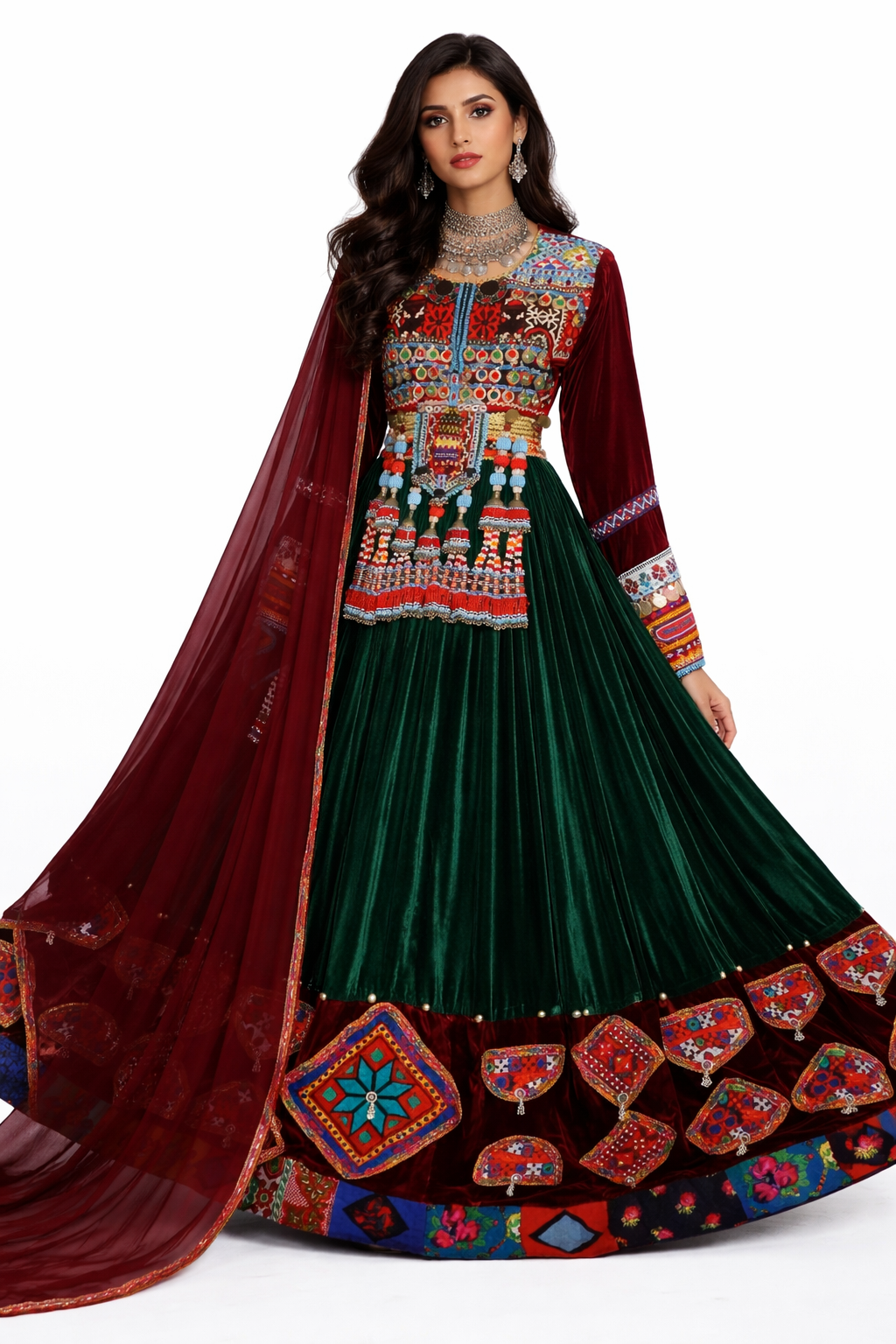 Traditionelles Kleid Rot 04