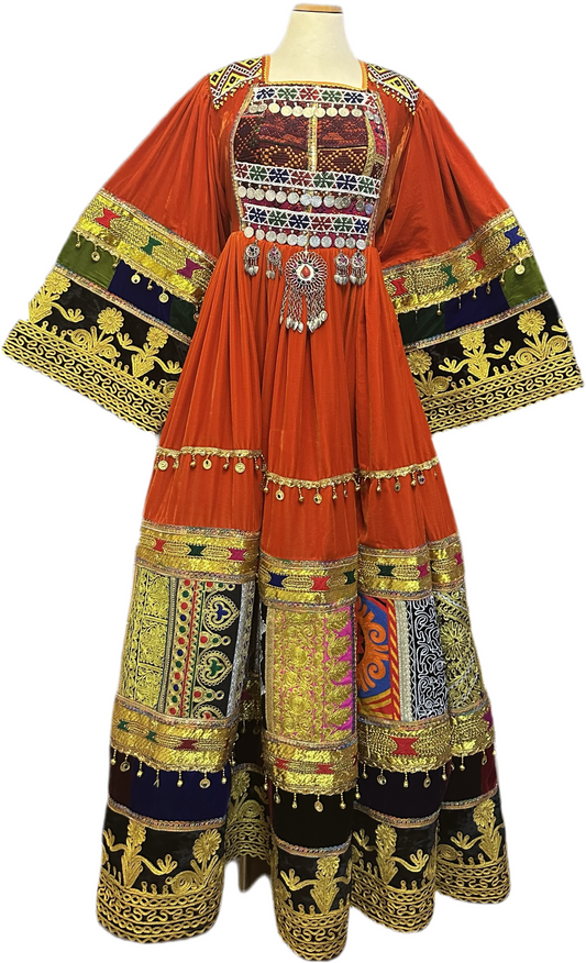 Gande Afghani in Gold Orange